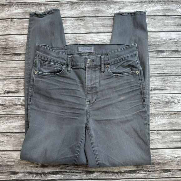 Madewell Women's High Riser Skinny Jeans Grey Gray 28 Zip Zipper Stretch Pockets - Picture 1 of 15
